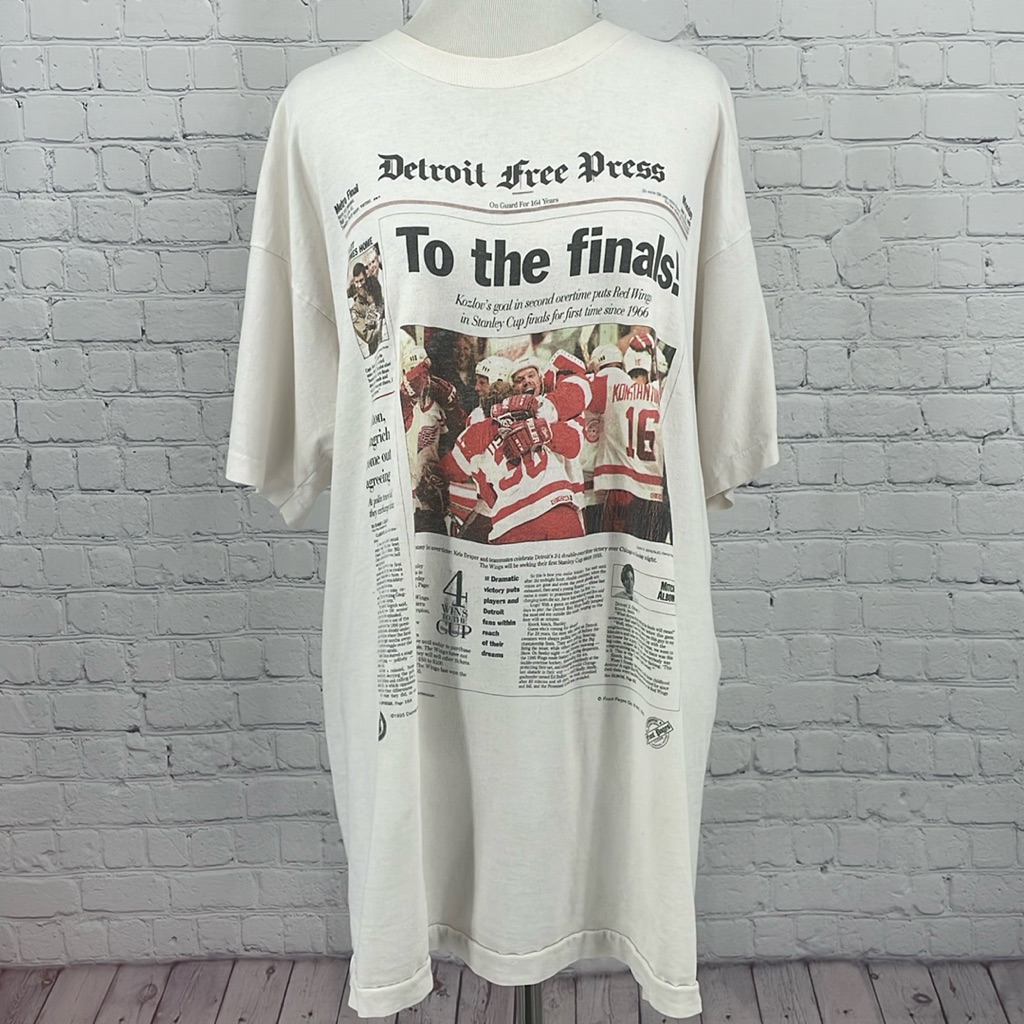 To The Finals Red Wings Tshirt Vintage Single Stitch Hockey Playoffs